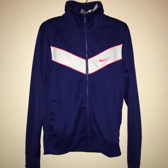 nike track jacket blue